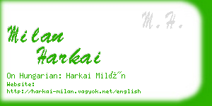 milan harkai business card